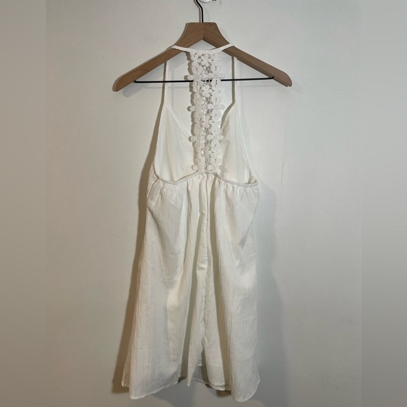 SHEIN White Dress Swim Cover Up Lace Racerback Thin Lightweight Summer ☀️ Sz Med - Picture 5 of 8